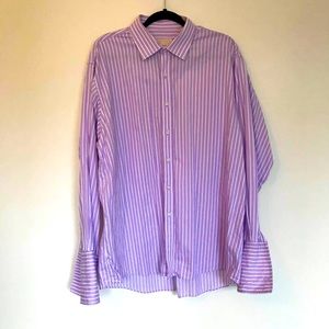 Michael Kors Purple and White Button-down